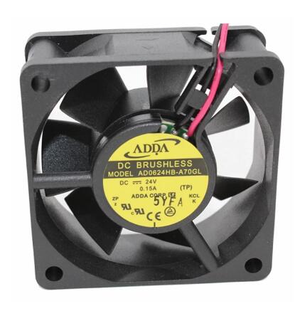 Original ADDA AD0624HB-A70GL Cooling Fan 24V 0.15A 3.6W 2wires AD0624HB-A70GL Fans